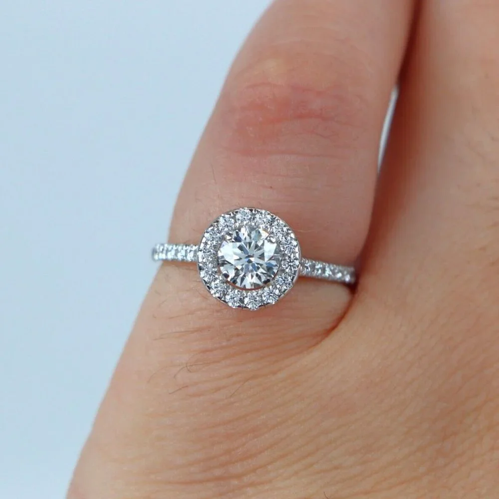 20865 Hearts On Fire Transcend 18K White Gold 0.65 F VS2 Diamond Engagement Ring - Picture 5 of 7